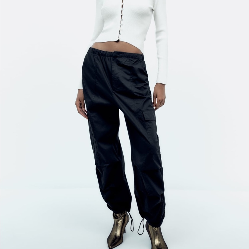 Zara Black Parachute Pants (XS)